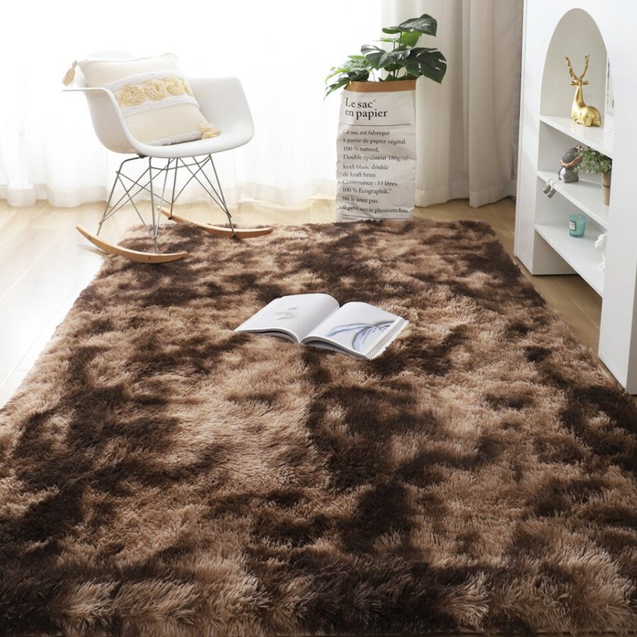 Modern Fluffy Area Rug For Bedroom, Living Room. Luxury Plush Carpets For Living Room Fluffy Rugs For Bedroom Aesthetic Decoration Soft Long Pile Carpet For Children Anti-Slip