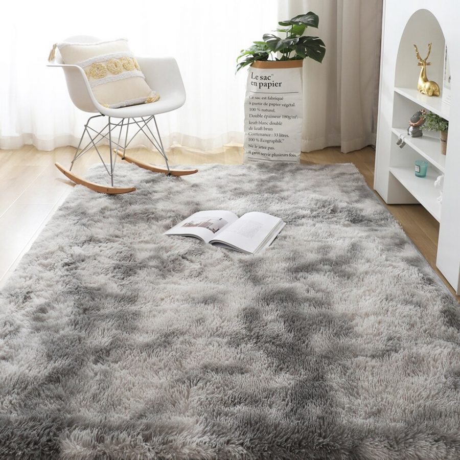 Modern Fluffy Area Rug For Bedroom, Living Room. Luxury Plush Carpets For Living Room Fluffy Rugs For Bedroom Aesthetic Decoration Soft Long Pile Carpet For Children Anti-Slip