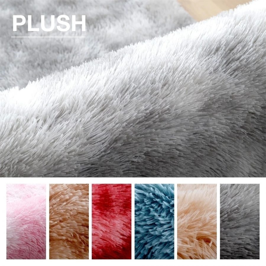 Modern Fluffy Area Rug For Bedroom, Living Room. Luxury Plush Carpets For Living Room Fluffy Rugs For Bedroom Aesthetic Decoration Soft Long Pile Carpet For Children Anti-Slip