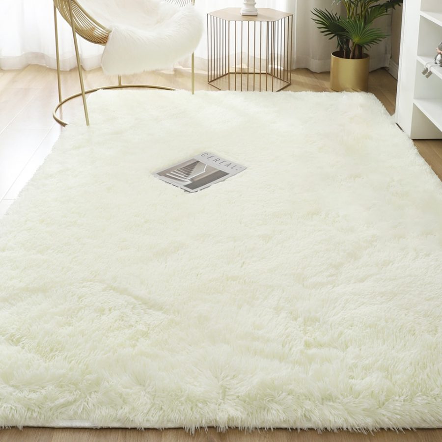 Modern Fluffy Area Rug For Bedroom, Living Room. Luxury Plush Carpets For Living Room Fluffy Rugs For Bedroom Aesthetic Decoration Soft Long Pile Carpet For Children Anti-Slip