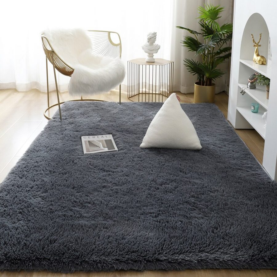 Modern Fluffy Area Rug For Bedroom, Living Room. Luxury Plush Carpets For Living Room Fluffy Rugs For Bedroom Aesthetic Decoration Soft Long Pile Carpet For Children Anti-Slip