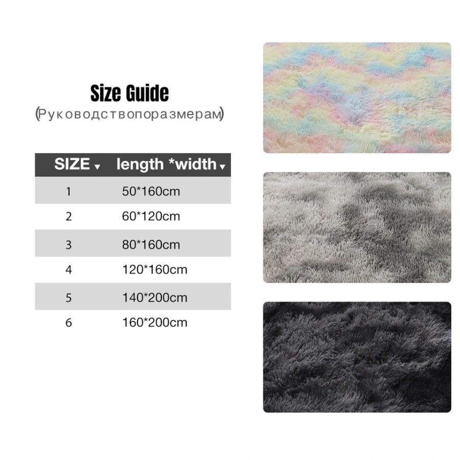 Fluffy Rug For Bedroom, Living Room. Luxury Plush Carpets For Living Room Fluffy Rugs For Bedroom Aesthetic Decoration Soft Long Pile Carpet For Children Anti-Slip