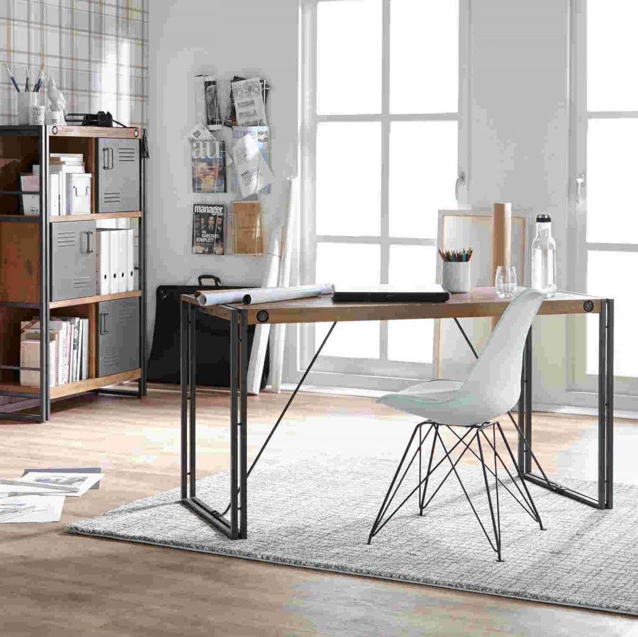 City Desk L110 Solid Acacia Wood