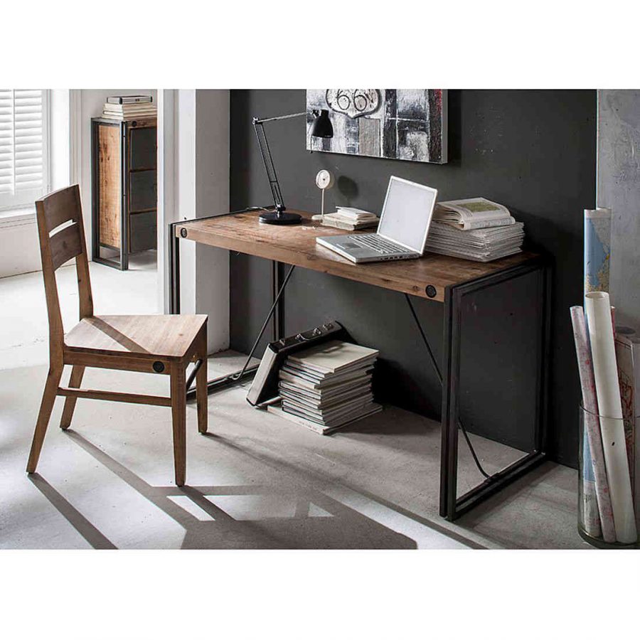 City Desk L110 Solid Acacia Wood