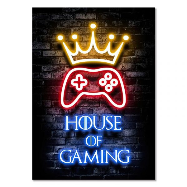 HOUSE OF GAMING - Gaming Room Poster Wall Art