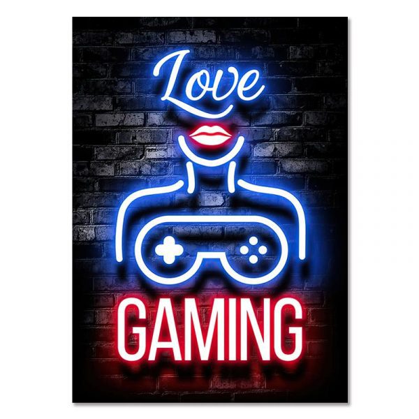 LOVE GAMING - Gaming Room Poster Wall Art