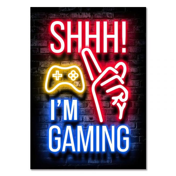 SHHH I'M GAMING - Gaming Room Poster Wall Art