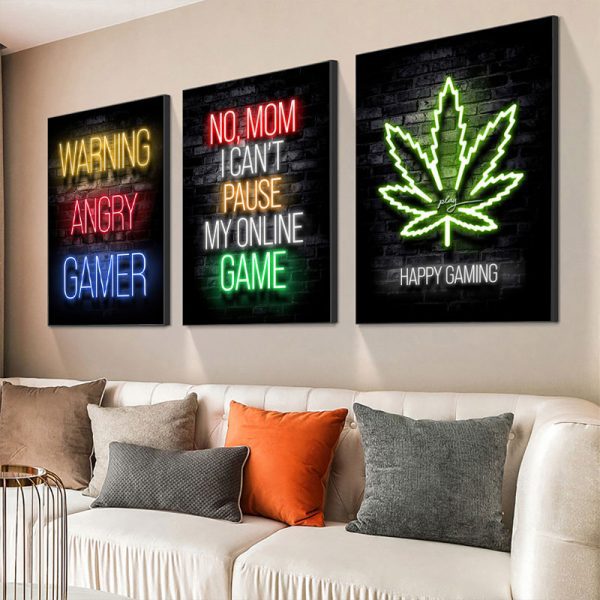 Gaming Room Decoration Poster Wall Art Video Game Canvas Painting Playroom Decor Picture for Gamer Boy Bedroom Prints Decor