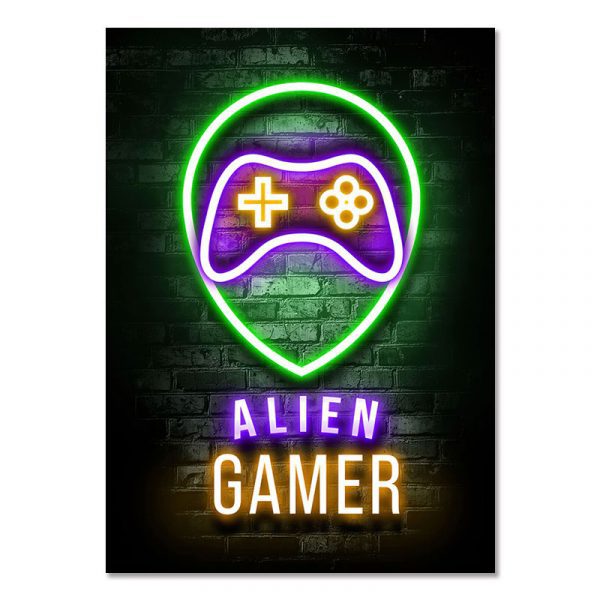 ALIEN GAMER - Gaming Room Poster Wall Art