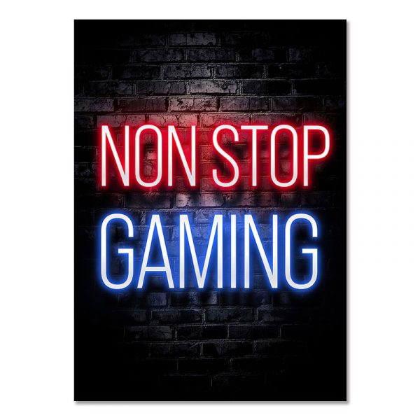 NON STOP GAMING - Gaming Room Poster Wall Art