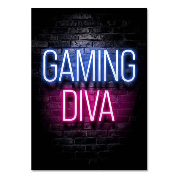 GAMING DIVA- Gaming Room Poster Wall Art