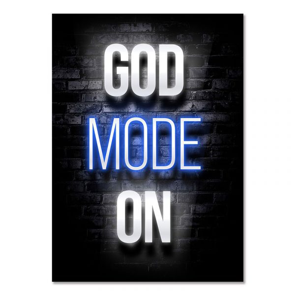 GOD MODE ON - Gaming Room Poster Wall Art