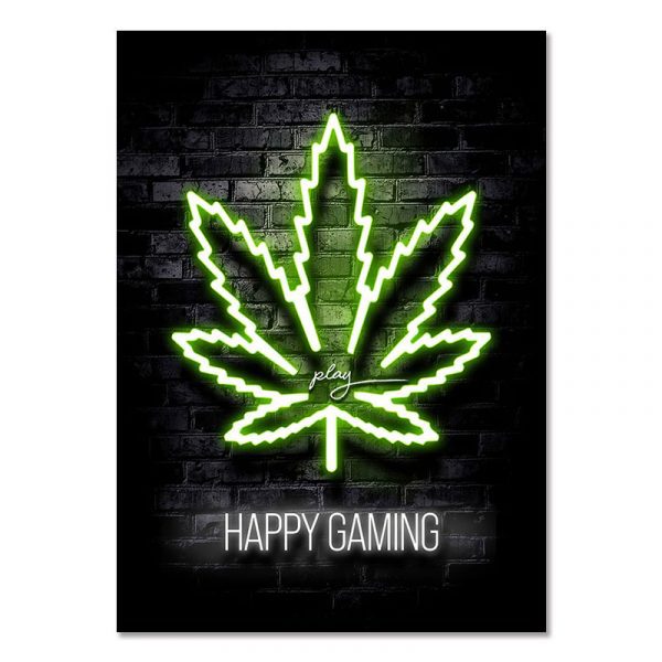 HAPPY GAMING - Gaming Room Poster Wall Art