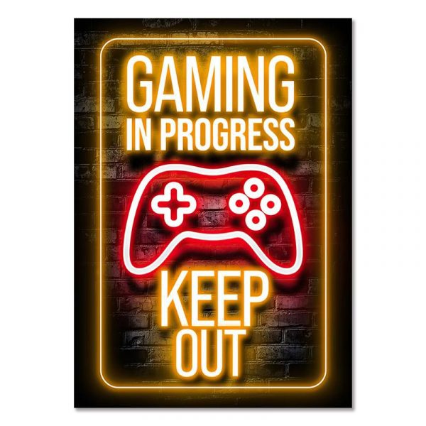 GAMING IN PROGRESS - Gaming Room Poster Wall Art