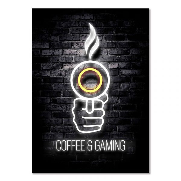 COFFE & GAMING - Gaming Room Poster Wall Art