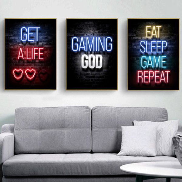 Gaming Room Decoration Poster Wall Art Video Game Canvas Painting Playroom Decor Picture for Gamer Boy Bedroom Prints Decor