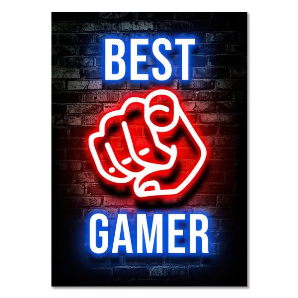 BEST GAMER - Gaming Room Poster Wall Art