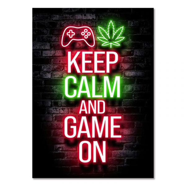 KEEP CALM AND GAME ON - Gaming Room Poster Wall Art