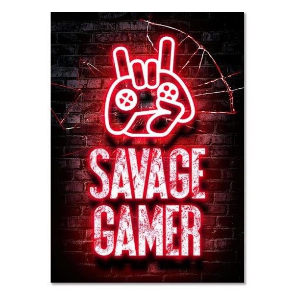 SAVAGE GAMER - Gaming Room Poster Wall Art