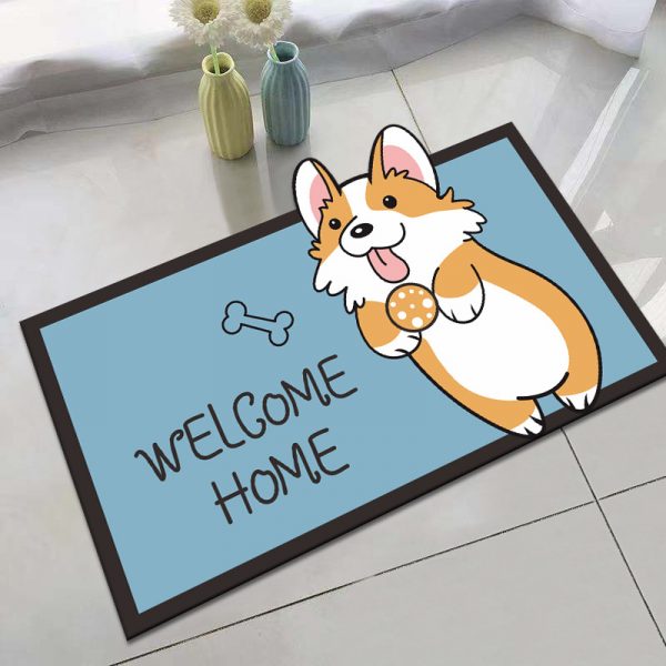 Puppy Cartoon Welcome Front Door Mat