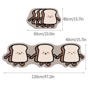 Toast Cartoon Kitchen Long Rug