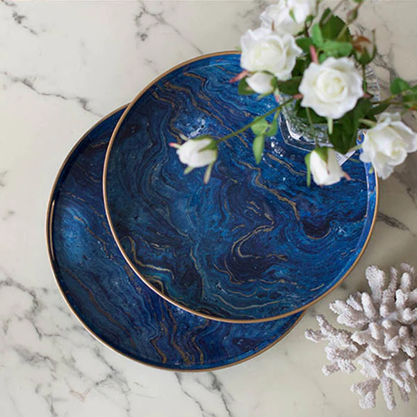 Ocean Blue Marble Tray